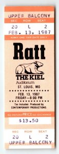 Ratt Original UNUSED 1987 Concert Ticket Kiel Auditorium St. Louis Metal Rock