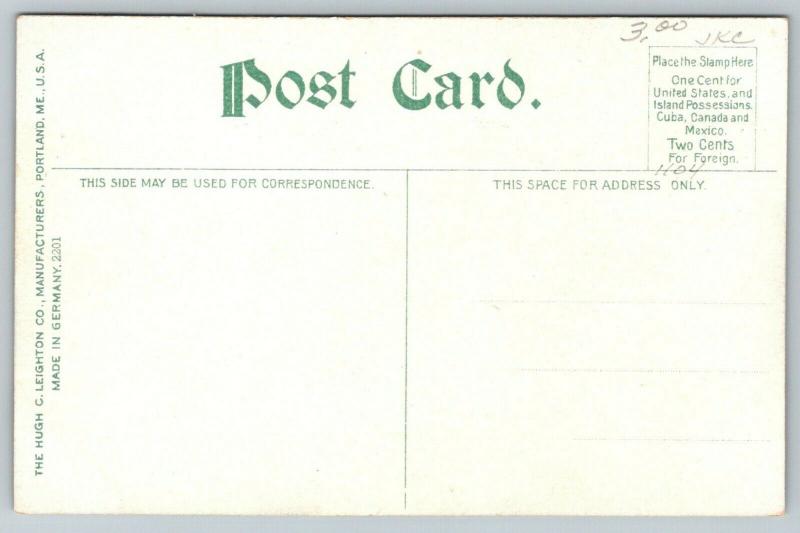 Peaks Island Maine~Pumpkin Nob~Empty Rowboats Floating Around~c1910 Postcard