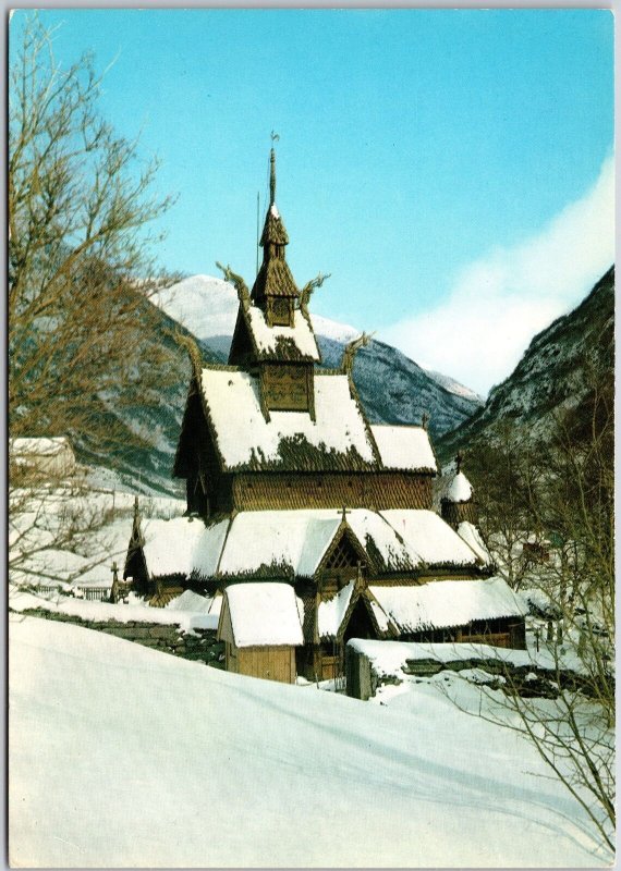 Borgund Stave Church Sognefjord Borgund Norway Postcard