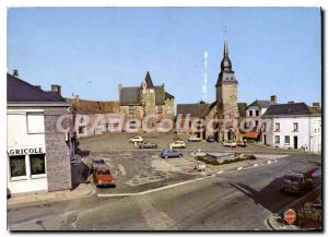 Postcard Modern Bouloire Sarthe PLace of the church