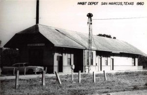 San Marcos Texas Train Station Real Photo Vintage Postcard AA11181