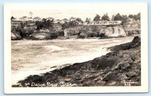 RPPC DEPOE BAY, Oregon OR ~ View of VILLAGE c1940s Lincoln County Postcard