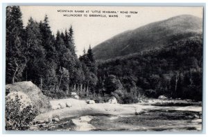 1947 Mountain Range Little Niagara Road From Millinocket Greenville ME Postcard