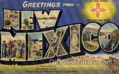 New Mexico Large Letter State 1948 light postal marking on front, postal used...