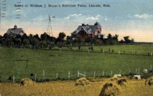 Scene of Willian J. Bryan's Fairview Farm - Lincoln, Nebraska NE Postcard
