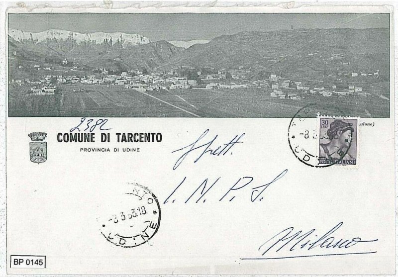 VINTAGE POSTCARD: MUNICIPAL ENVELOPE - UDINE: TARCENTO-