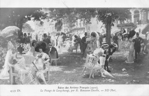 Salon des Artistes Francais 1910 Le Pesage de Longchamp vintage postcard