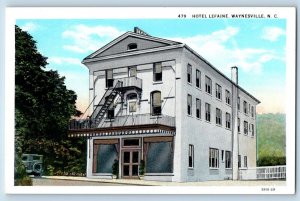 Waynesville North Carolina NC Postcard Hotel Lefaine Building Exterior View 1920
