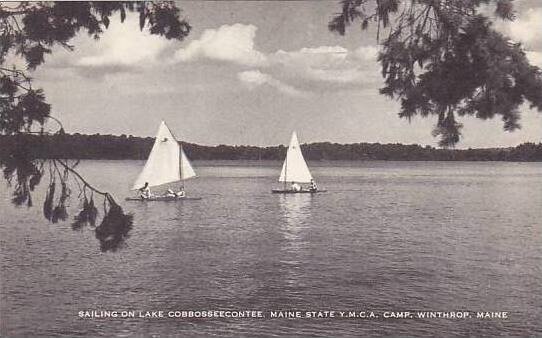 Maine Winthrop Saling On Lake Cobbosseecontee Maine State Y.M.C.A. Camp Artvue