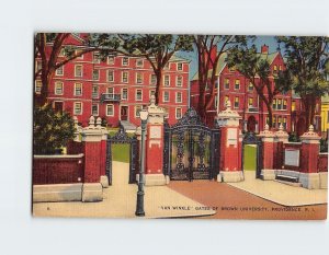 Postcard Van Winkle Gates Of Brown University, Providence, Rhode Island