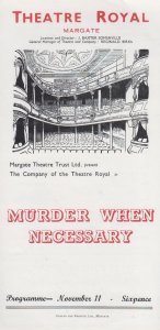 Murder When Necessary Philip Levene Theatre Royal Margate Kent Vintage Programme