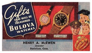 Connecticut Danielson Bulova Watch, Henry A. McEwen Jeweler