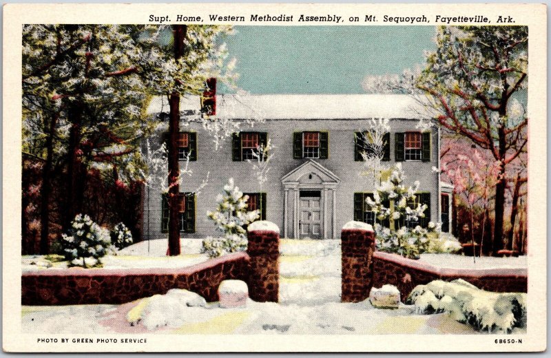 Fayetteville Arkansas, Supt. Home, Western Methodist Assembly, House, Postcard