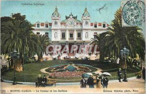 Old Postcard Monte Carlo Casino and Gardens
