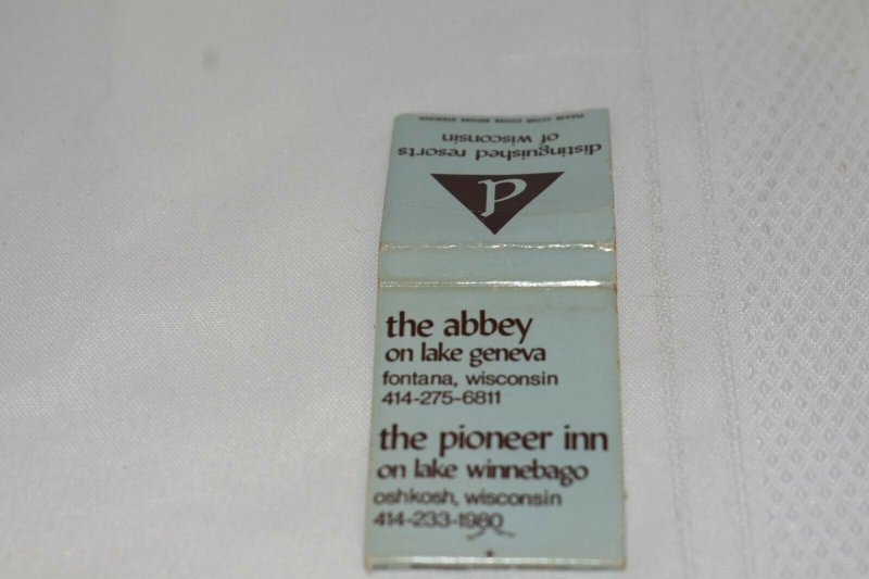 Distinguished Resorts of Wisconsin The Abbey 20 Strike Matchbook Cover