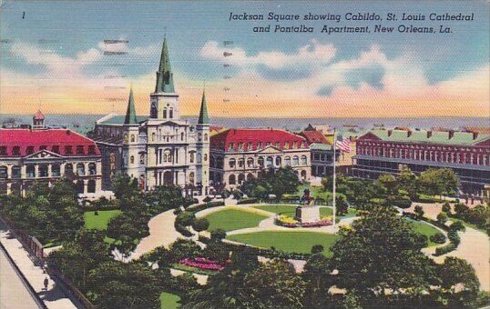 Jackson Square Showing Cabildo Saint Louis Cathedal And Pontalba New Orleans ...