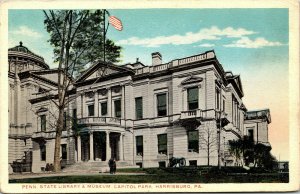 Postcard PA Harrisburg Penn State Library & Museum Capitol Park C.1920 M11