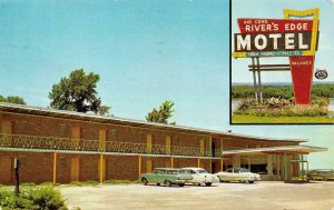 LOUISIANA, MO Missouri  RIVER'S EDGE MOTEL Roadside PIKE CO 1963 Chrome Postcard