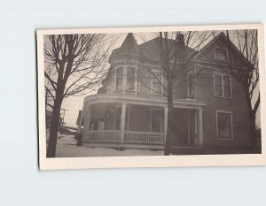 Postcard House Trees Snow Scene Vintage Picture