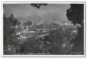 c1940's Seen From The St. Lucia Santiago Chile Vintage Unposted Postcard