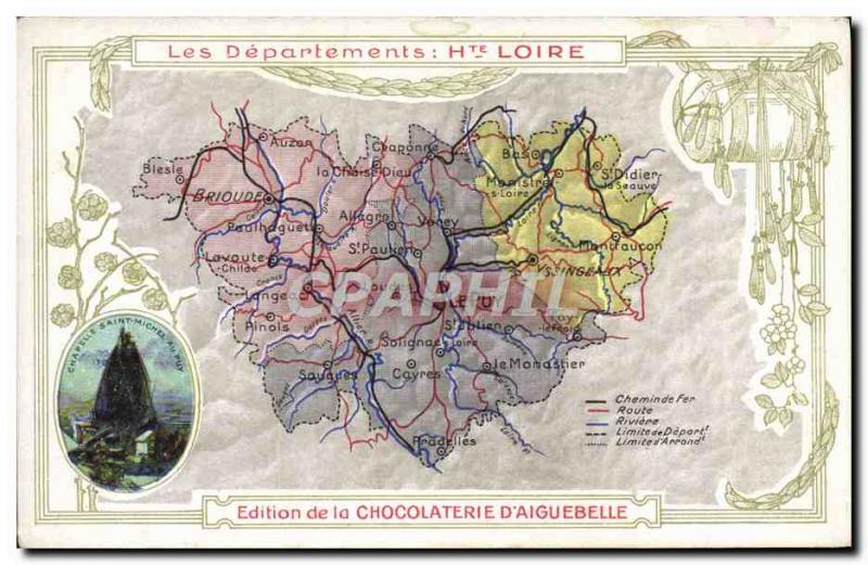 Postcard Old MAPS Chocolaterie d & # 39Aiguebelle Upper Loire Saitn Michel Le...