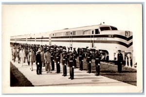 Freedom Train Spirit Of 1776 Postcard RPPC Photo Railroad Marines c1940s Vintage