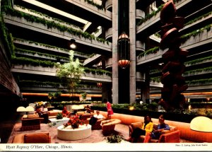 Illinois Chicago O'Hare Hyatt Regency Hotel Lobby 1979