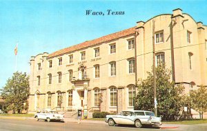 Waco TX United States Post Office Building Old Cars, Postcard