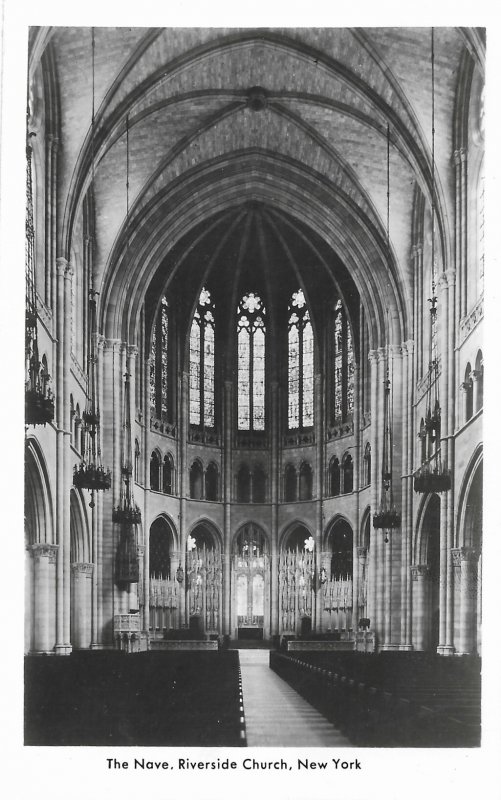 RPPC Riverside Church The Nave Seats 2,000 New York New York