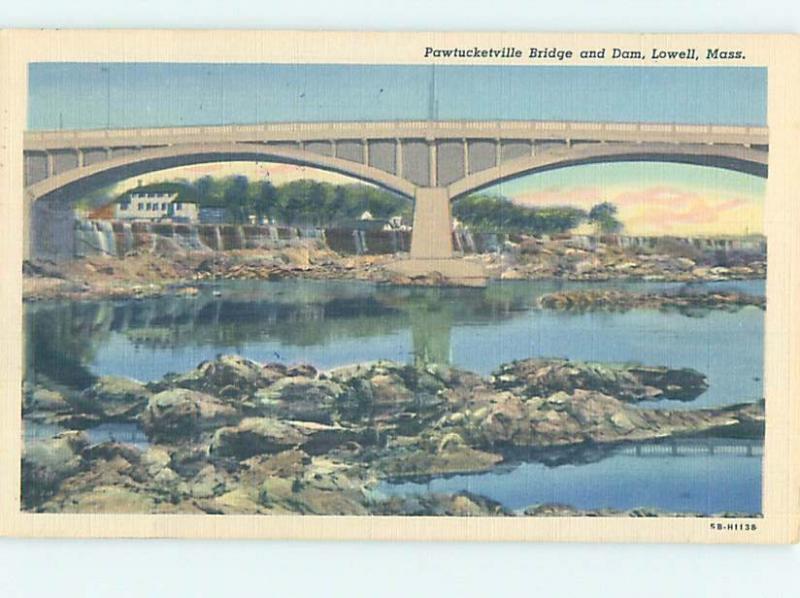 Linen BRIDGE SCENE Lowell Massachusetts MA H8666