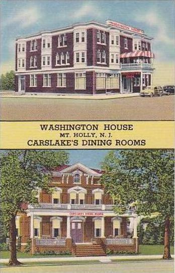 New Jersey Mt Holly Washington House &  Carslakes Dining Rooms Restaurant ...