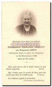 pious image Ms. Gabriel Melin Do Marguerite Crepin