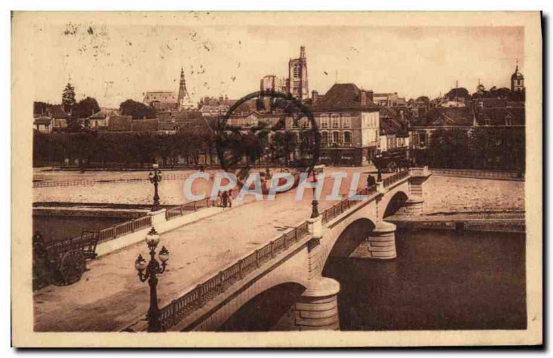 Old Postcard Sens New Bridge