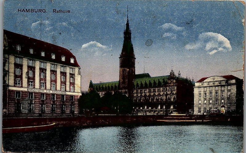 1914 HAMBURG GERMANY TOWN HALL GOVERNMENT BUILDING POSTCARD 26-203