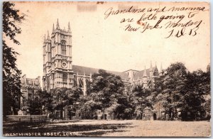 VINTAGE POSTCARD WESTMINSTER ABBEY LOCATED IN LONDON U.K. POSTED TO USA 1906