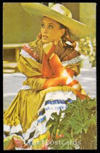 A Mexican woman in traditional clothes