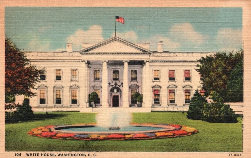 Vintage Postcard 1938 View of White House Washington D. C.
