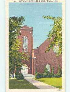 Unused Linen CHURCH SCENE Erwin Tennessee TN p4679