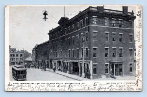 Windham and Main Street View Bellows Falls Vermont VT 1908 DB Postcard P13
