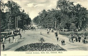 Central Avenue Belle Isle Detroit Michigan Vintage Standard View Postcard 