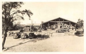 RPPC Grand Canyon, AZ BRIGHT ANGEL LODGE Old Cars 1939 Vintage Photo Postcard