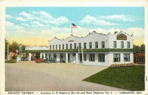 Vintage Postcard Nelson Tavern-Junction Route 66 Hotel Hwy 5 Lebanon MO Unposted