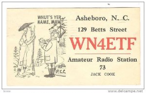 WN4ETF, Amateur Radio Station 73 Jack Cook, Asheboro, North Carolina, PU-1962