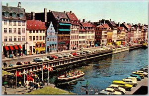 Copenhagen - Nyhavn København Denmark Canal Car Parks Buildings Postcard