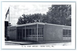 c1920's US Post Office Flag Building Entrance Mound City Missouri MO Postcard