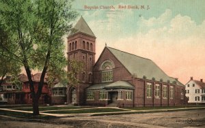 Vintage Postcard 1914 Baptist Church Red Bank New Jersey Leighton & Valentines