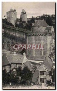 Old Postcard Fougeres Chateau La Tour Surienne and the Remparts