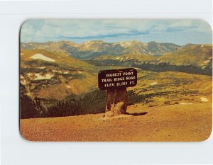 Postcard Highest point on Trail Ridge Road Rocky Mountain National Park CO USA