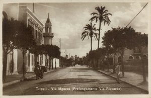 PC LIBYA, TRIPOLI, VIA MGARBA, Vintage REAL PHOTO Postcard (b40046)