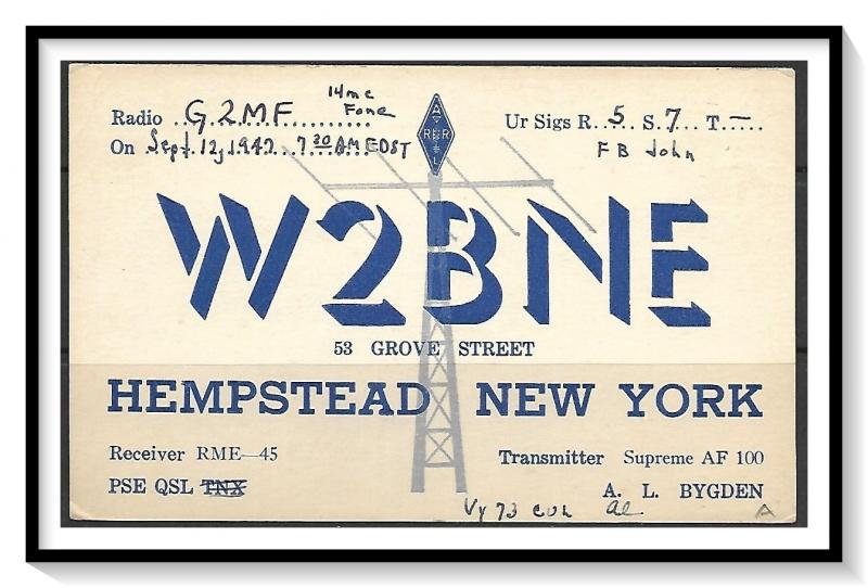 New York, Hempstead QSL Ham Radio - (MX-0113)